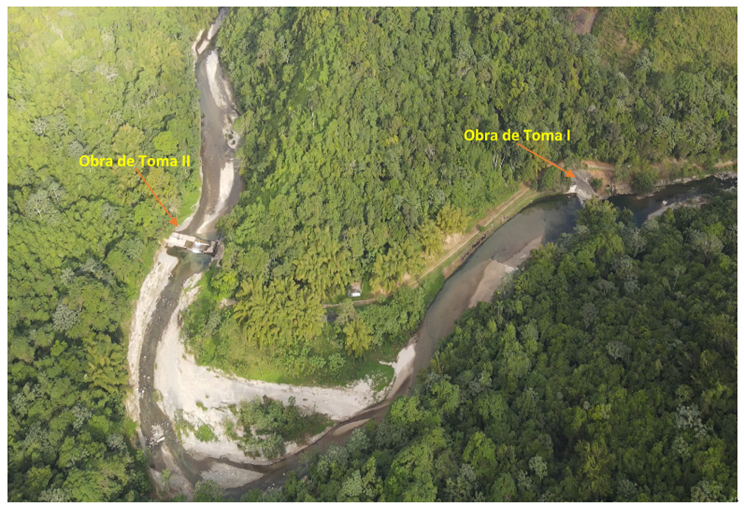 Ubicación de las tomas realizadas a las obras.